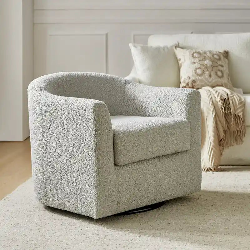 Fauteuil pivotant ergonomique moderne – Rembourré en tissu doux