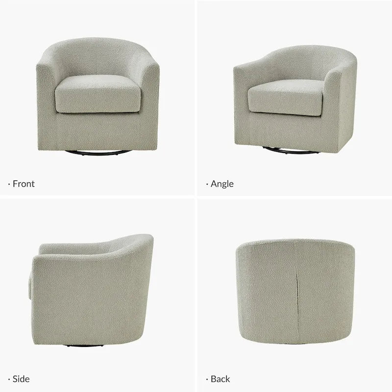Fauteuil pivotant ergonomique moderne – Rembourré en tissu doux