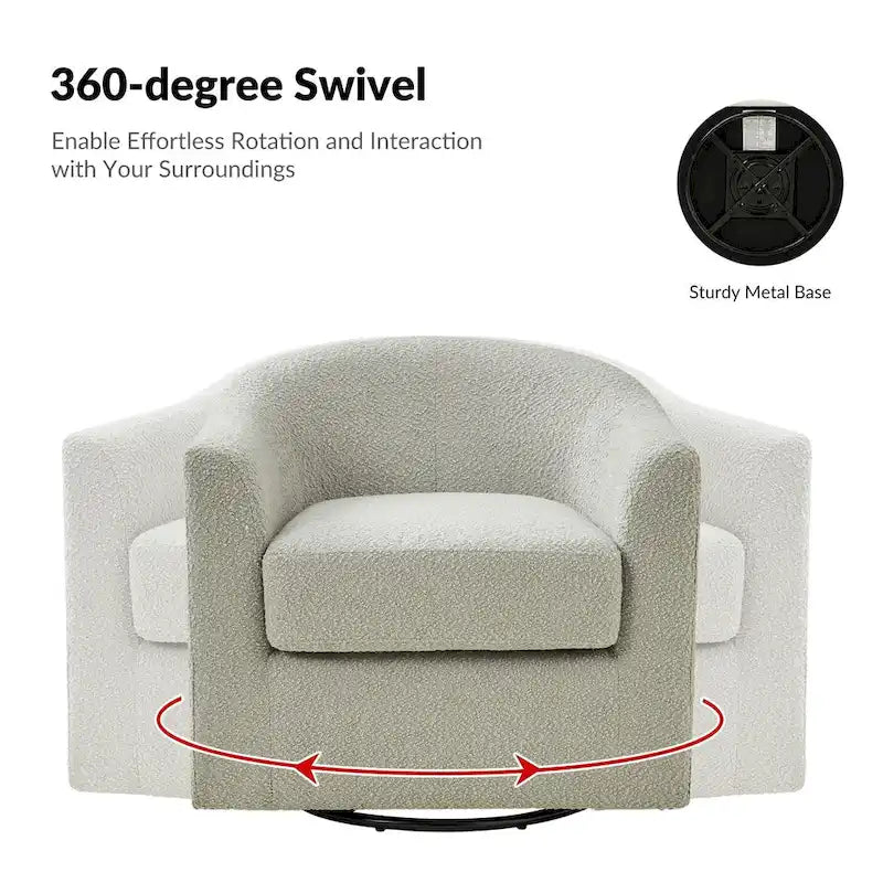 Fauteuil pivotant ergonomique moderne – Rembourré en tissu doux