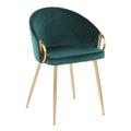 Chaise de salle à manger et d'appoint rembourrée avec pieds dorés – Velours ou similicuir