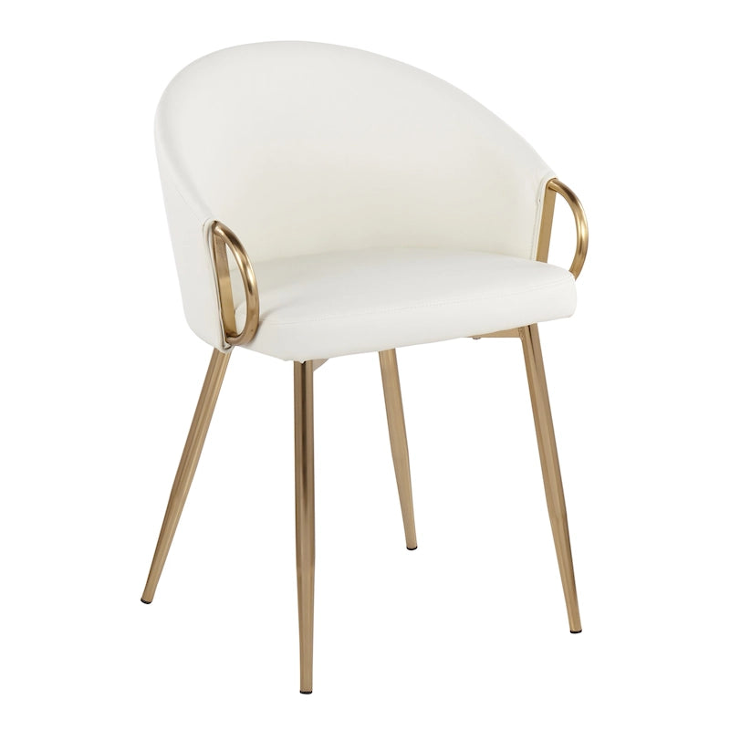 Chaise de salle à manger et d'appoint rembourrée avec pieds dorés – Velours ou similicuir