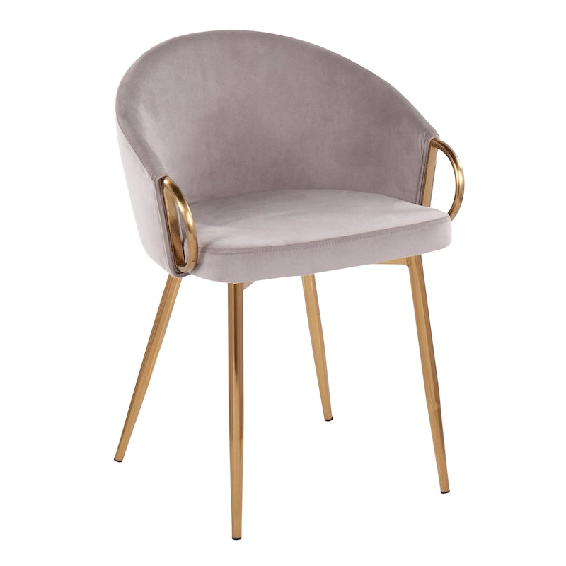 Chaise de salle à manger et d'appoint rembourrée avec pieds dorés – Velours ou similicuir
