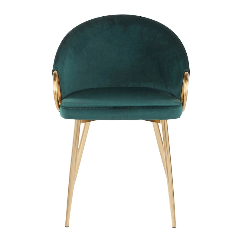 Chaise de salle à manger et d'appoint rembourrée avec pieds dorés – Velours ou similicuir