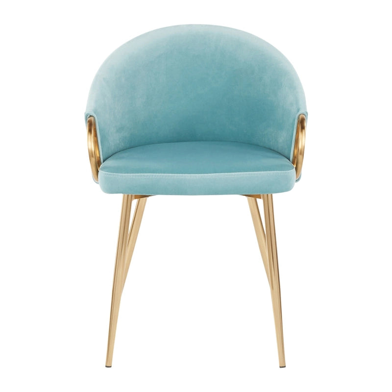 Chaise de salle à manger et d'appoint rembourrée avec pieds dorés – Velours ou similicuir