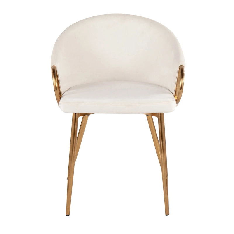 Chaise de salle à manger et d'appoint rembourrée avec pieds dorés – Velours ou similicuir