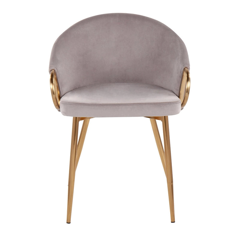 Chaise de salle à manger et d'appoint rembourrée avec pieds dorés – Velours ou similicuir