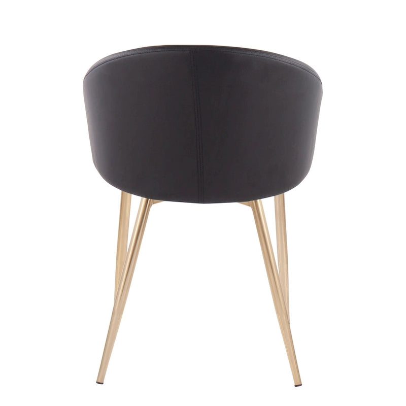 Chaise de salle à manger et d'appoint rembourrée avec pieds dorés – Velours ou similicuir
