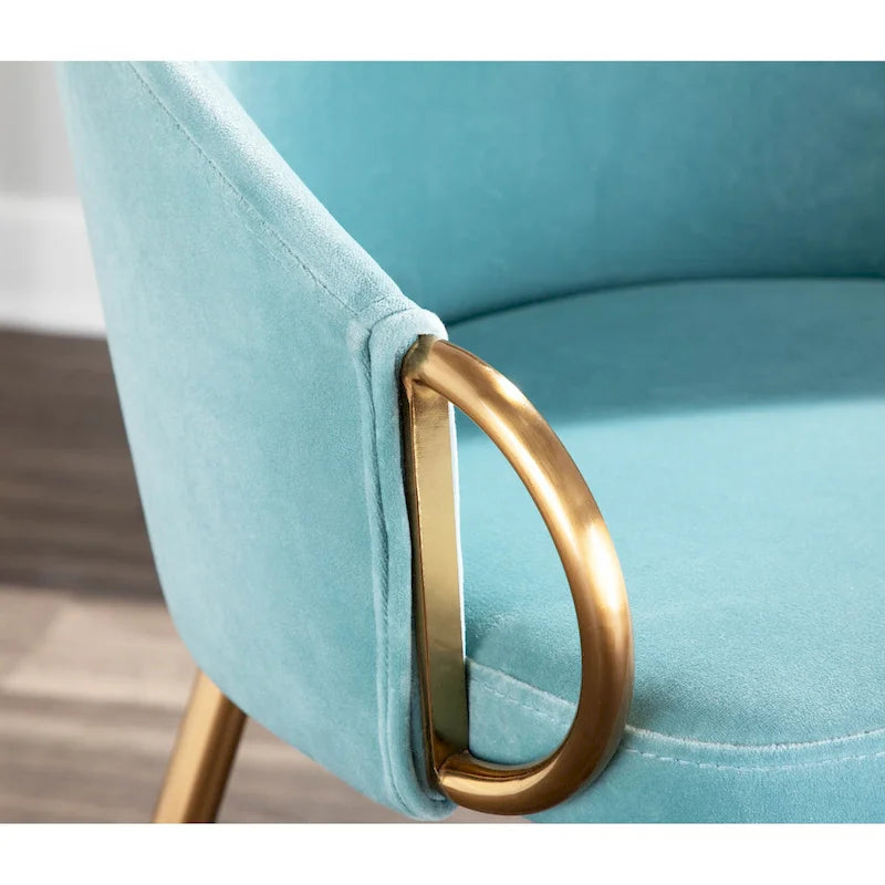 Chaise de salle à manger et d'appoint rembourrée avec pieds dorés – Velours ou similicuir
