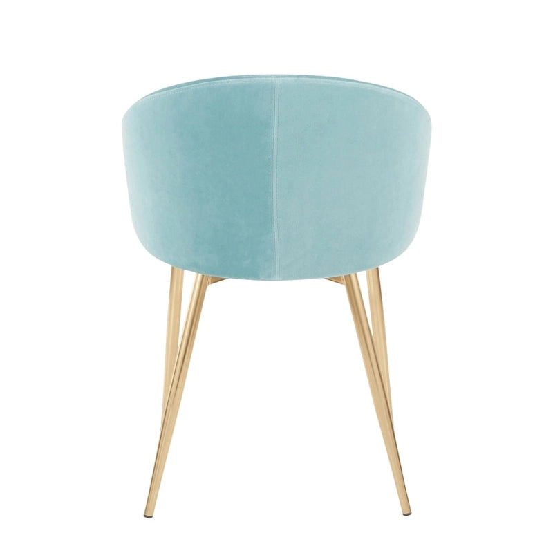 Chaise de salle à manger et d'appoint rembourrée avec pieds dorés – Velours ou similicuir