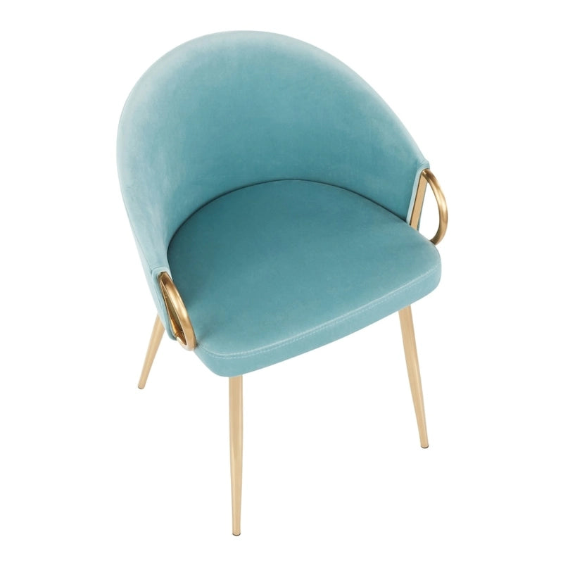 Chaise de salle à manger et d'appoint rembourrée avec pieds dorés – Velours ou similicuir