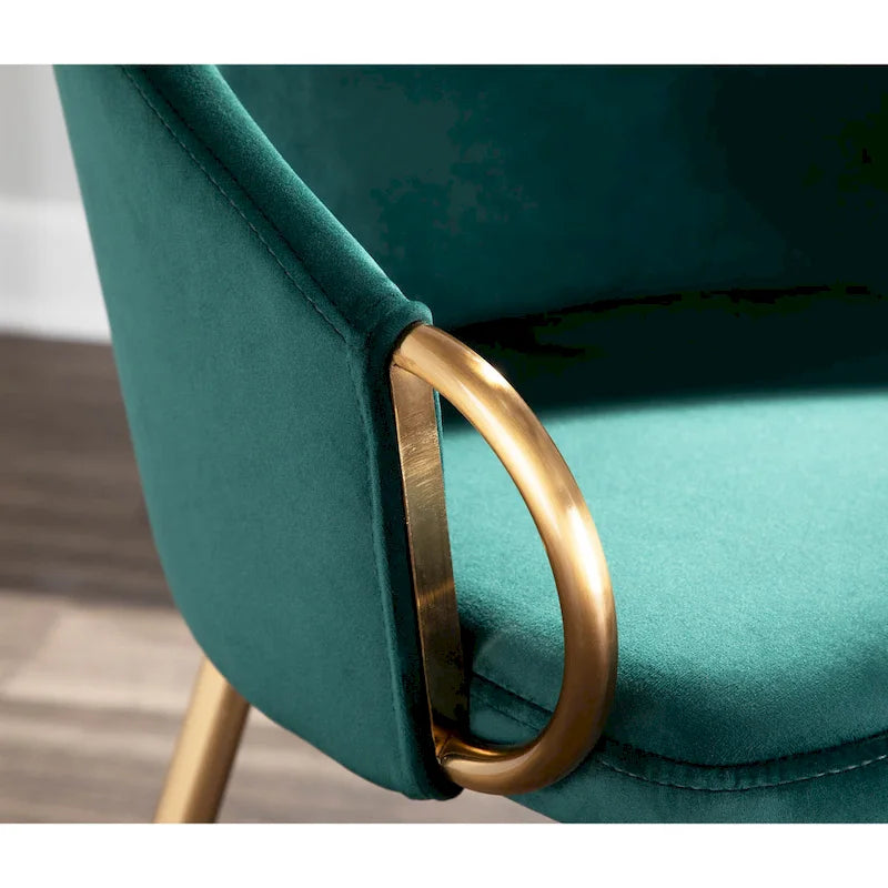 Chaise de salle à manger et d'appoint rembourrée avec pieds dorés – Velours ou similicuir
