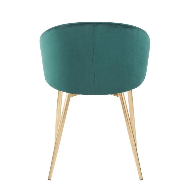 Chaise de salle à manger et d'appoint rembourrée avec pieds dorés – Velours ou similicuir