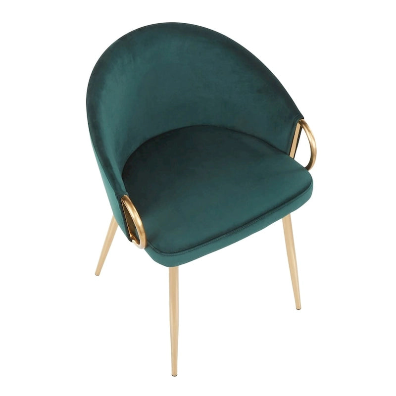 Chaise de salle à manger et d'appoint rembourrée avec pieds dorés – Velours ou similicuir