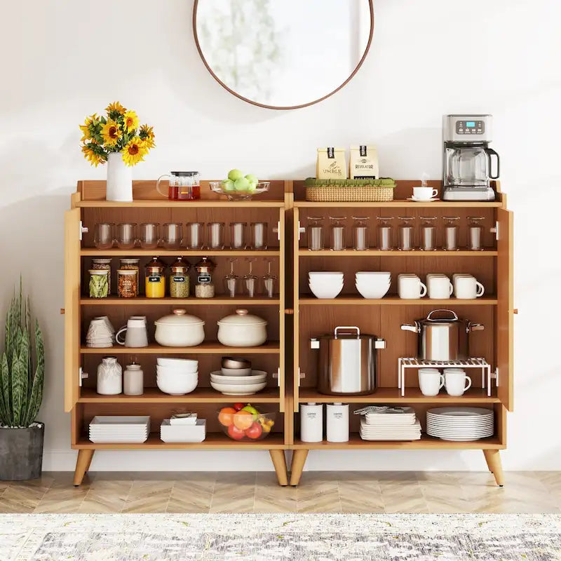 Buffet de rangement moderne avec 2 portes et étagères réglables