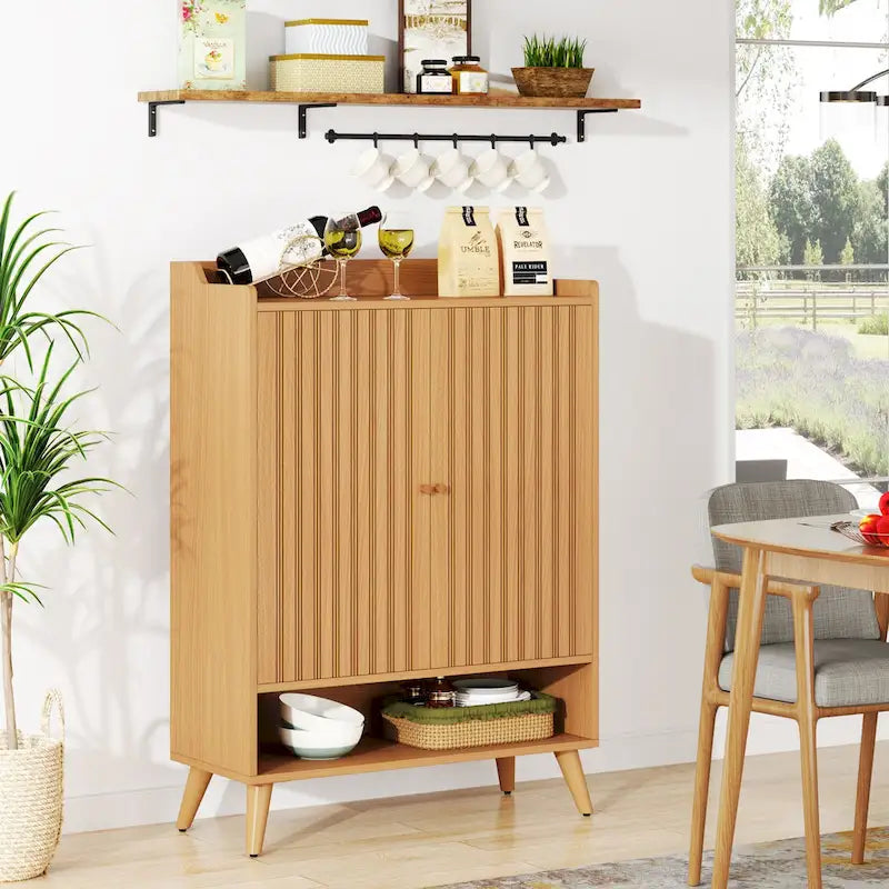 Buffet de rangement moderne avec 2 portes et étagères réglables