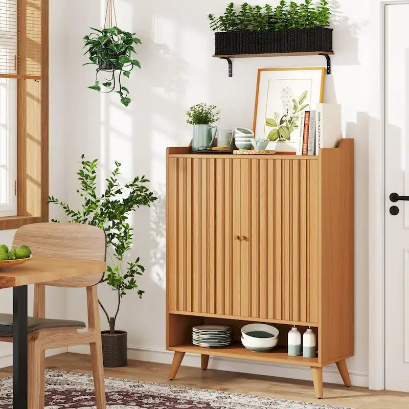 Buffet de rangement moderne avec 2 portes et étagères réglables