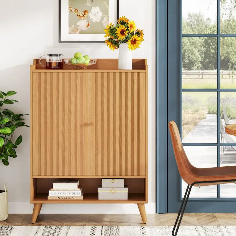 Buffet de rangement moderne avec 2 portes et étagères réglables