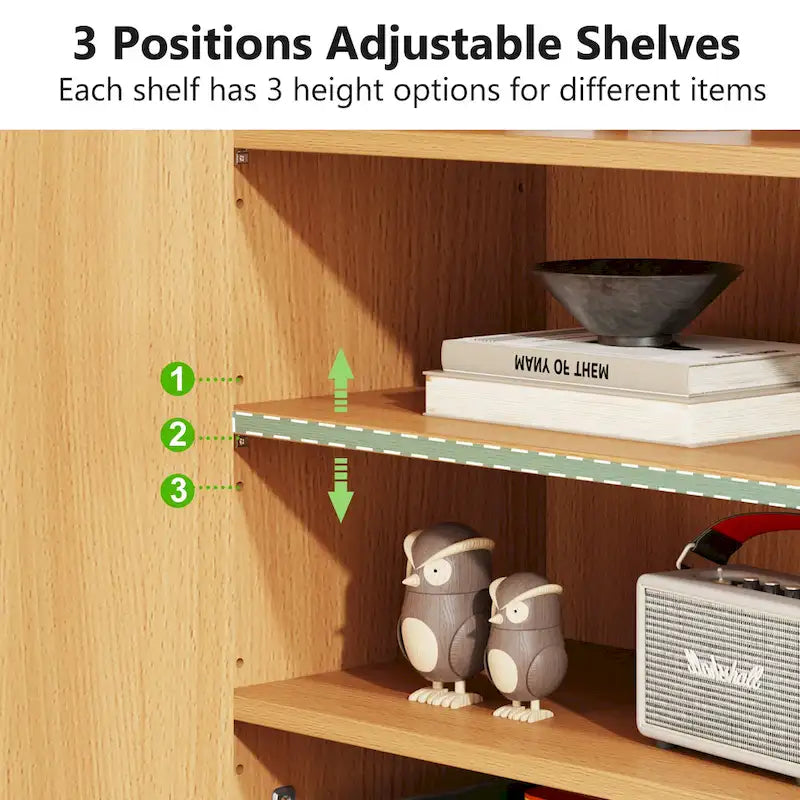 Buffet de rangement moderne avec 2 portes et étagères réglables