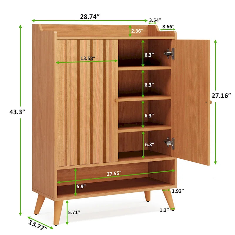 Buffet de rangement moderne avec 2 portes et étagères réglables