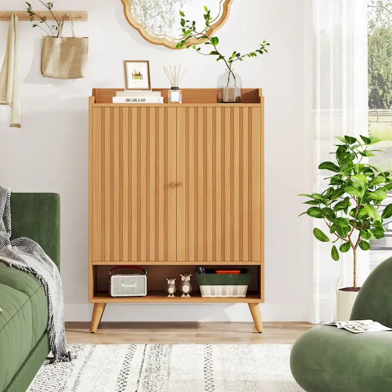 Buffet de rangement moderne avec 2 portes et étagères réglables