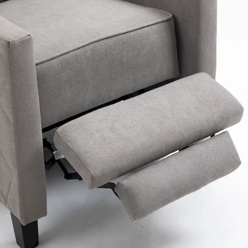 Fauteuil inclinable à dossier poussé avec oreilles – Rembourré en lin avec inclinaison réglable