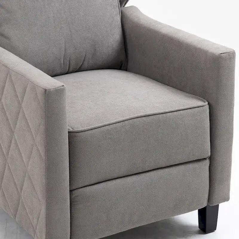 Fauteuil inclinable à dossier poussé avec oreilles – Rembourré en lin avec inclinaison réglable