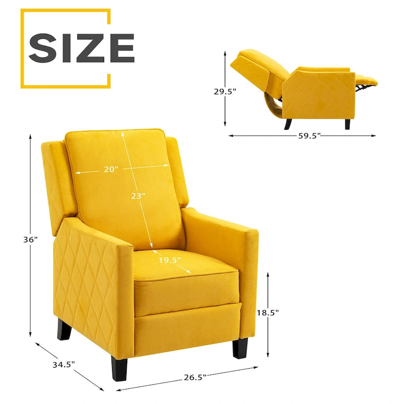 Fauteuil inclinable à dossier poussé avec oreilles – Rembourré en lin avec inclinaison réglable