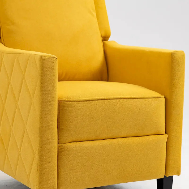 Fauteuil inclinable à dossier poussé avec oreilles – Rembourré en lin avec inclinaison réglable