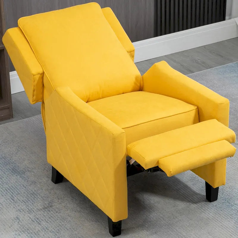 Fauteuil inclinable à dossier poussé avec oreilles – Rembourré en lin avec inclinaison réglable