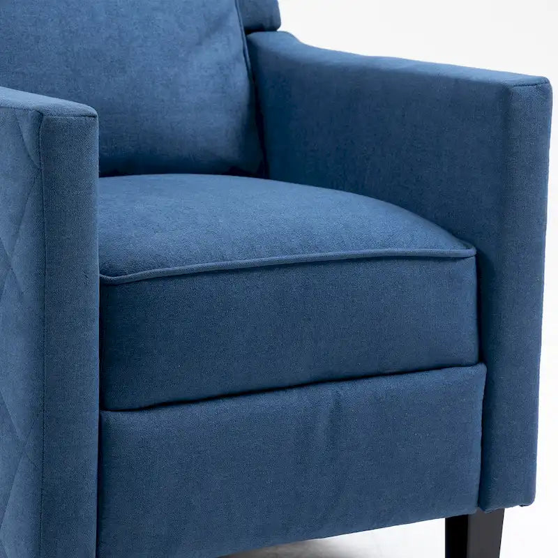 Fauteuil inclinable à dossier poussé avec oreilles – Rembourré en lin avec inclinaison réglable