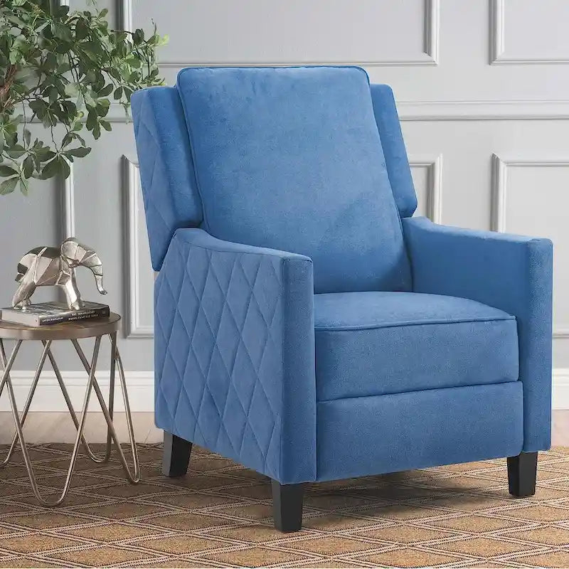 Fauteuil inclinable à dossier poussé avec oreilles – Rembourré en lin avec inclinaison réglable