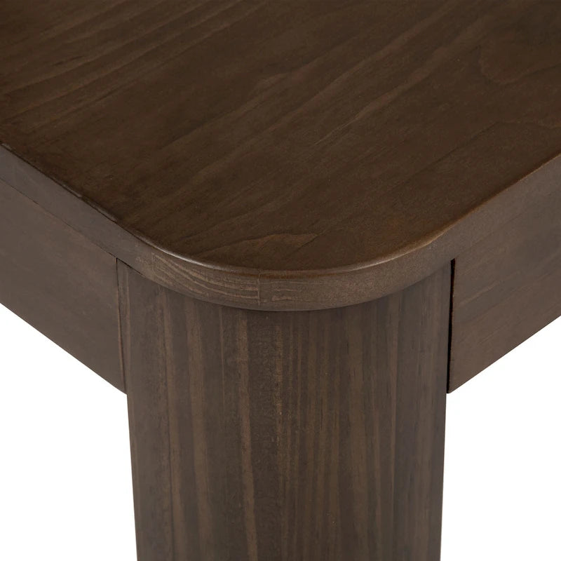 Table basse rectangulaire en pin massif à bords arrondis