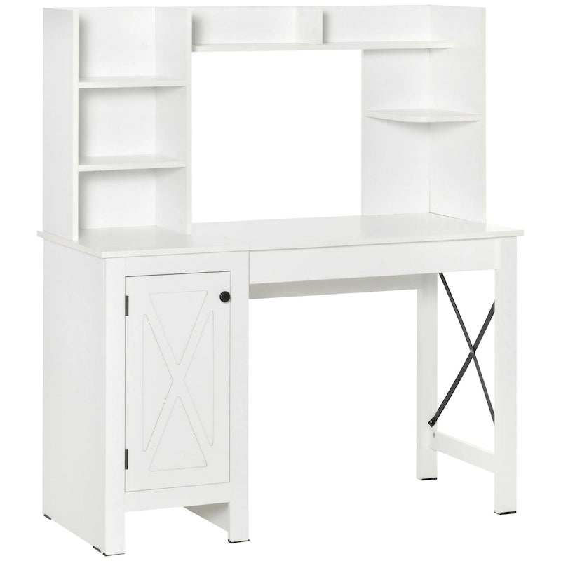 Bureau d'ordinateur de ferme avec étagères et armoire de rangement