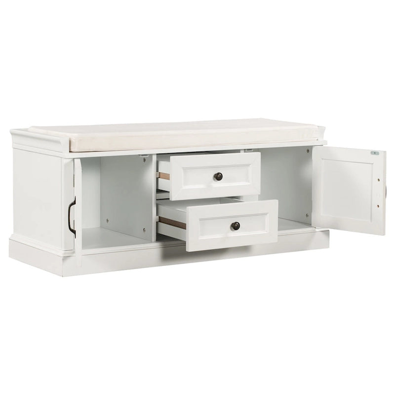 Banc de rangement pour entrée avec coussin amovible