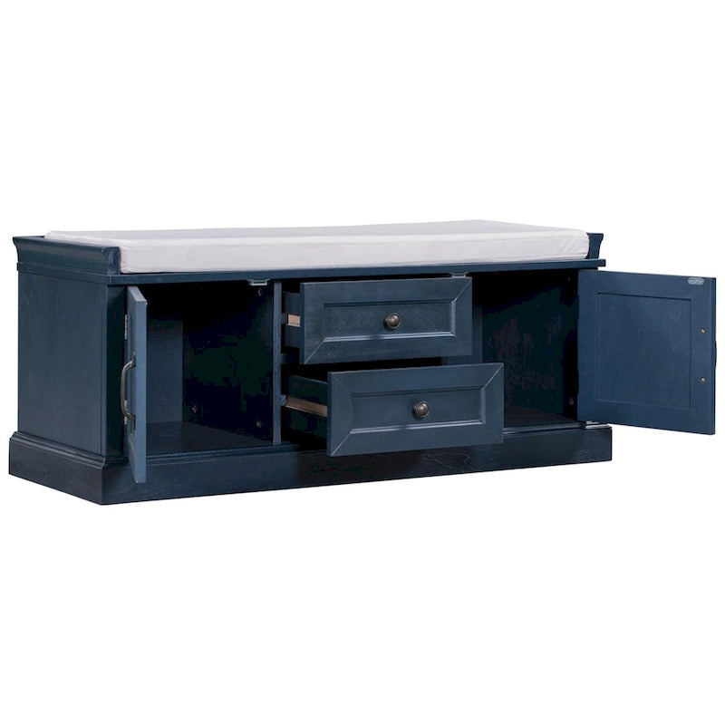 Banc de rangement pour entrée avec coussin amovible