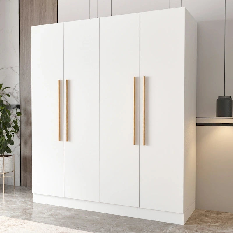 Armoire moderne autonome avec étagères et penderie