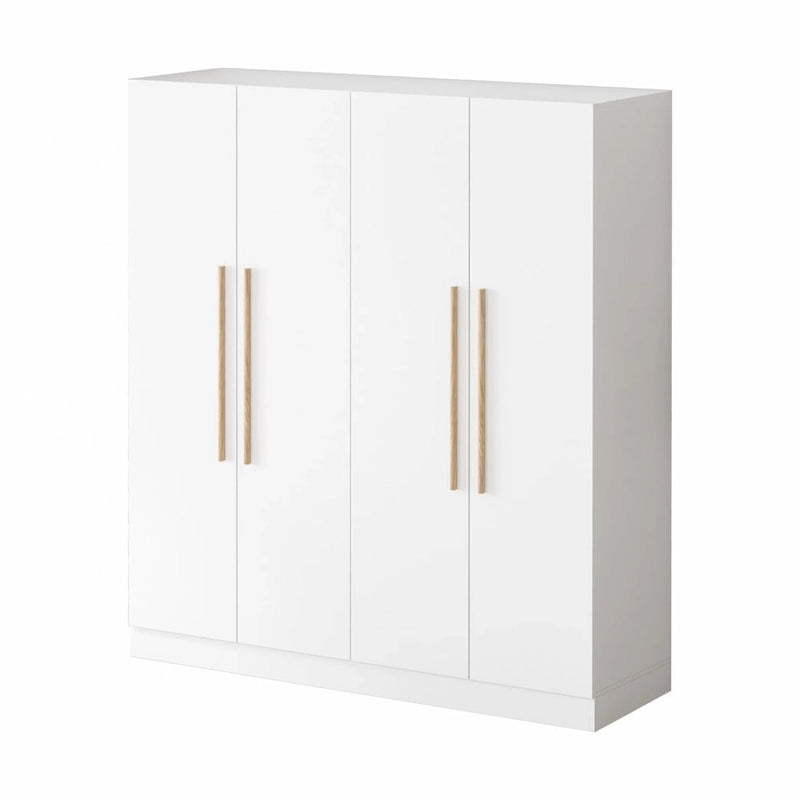 Armoire moderne autonome avec étagères et penderie