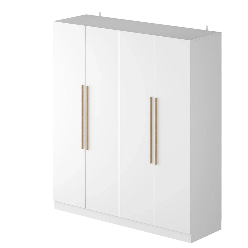 Armoire moderne autonome avec étagères et penderie