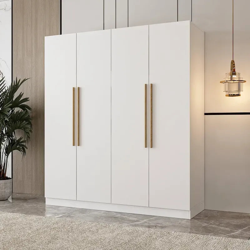 Armoire moderne autonome avec étagères et penderie