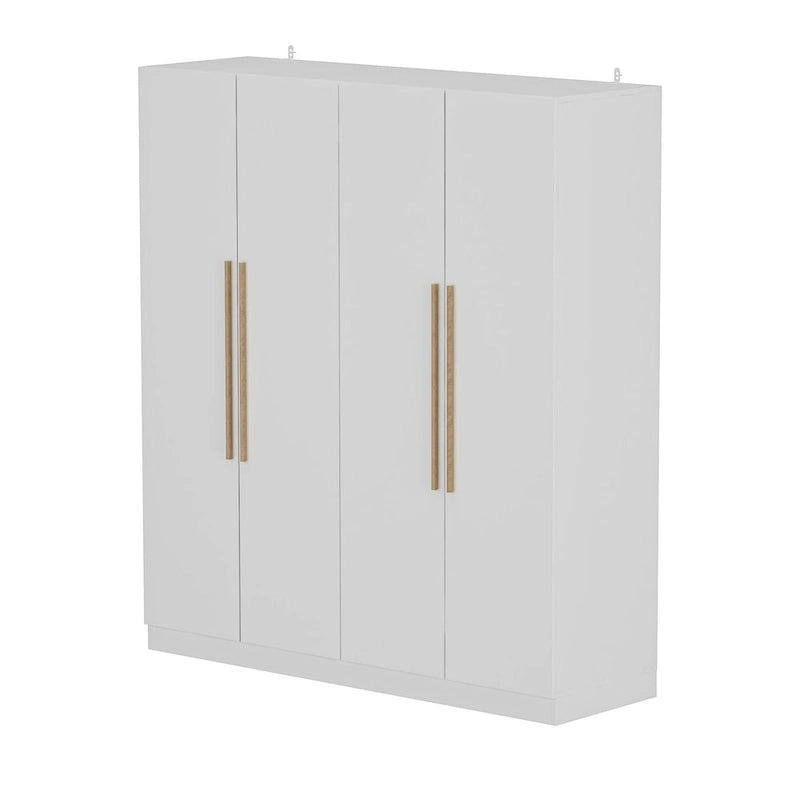 Armoire moderne autonome avec étagères et penderie