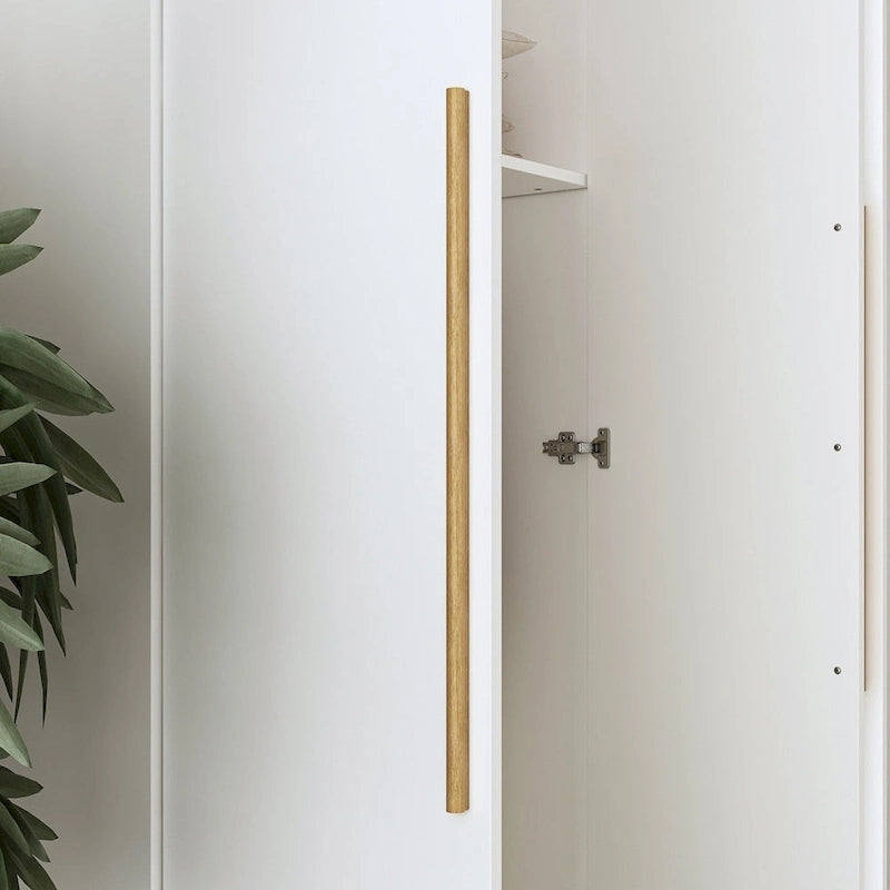 Armoire moderne autonome avec étagères et penderie
