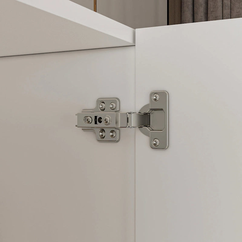 Armoire moderne autonome avec étagères et penderie