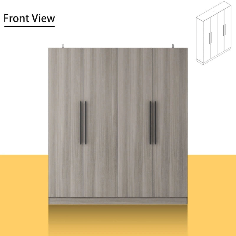 Armoire moderne autonome avec étagères et penderie