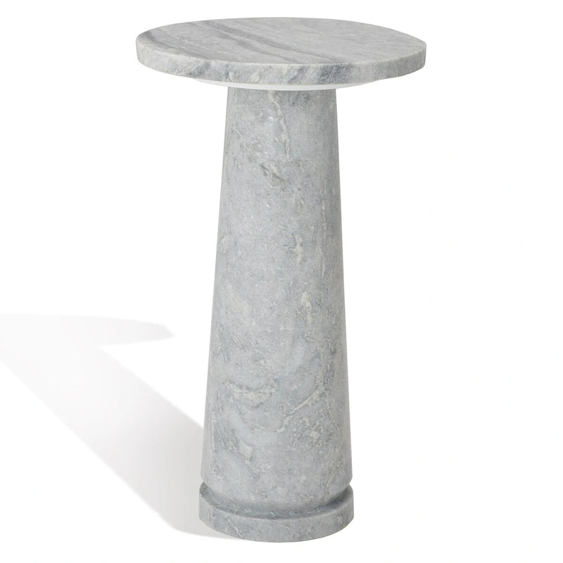 Table d'appoint ronde en marbre avec piédestal sculptural