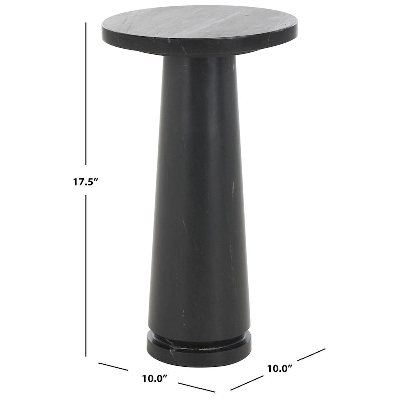 Table d'appoint ronde en marbre avec piédestal sculptural