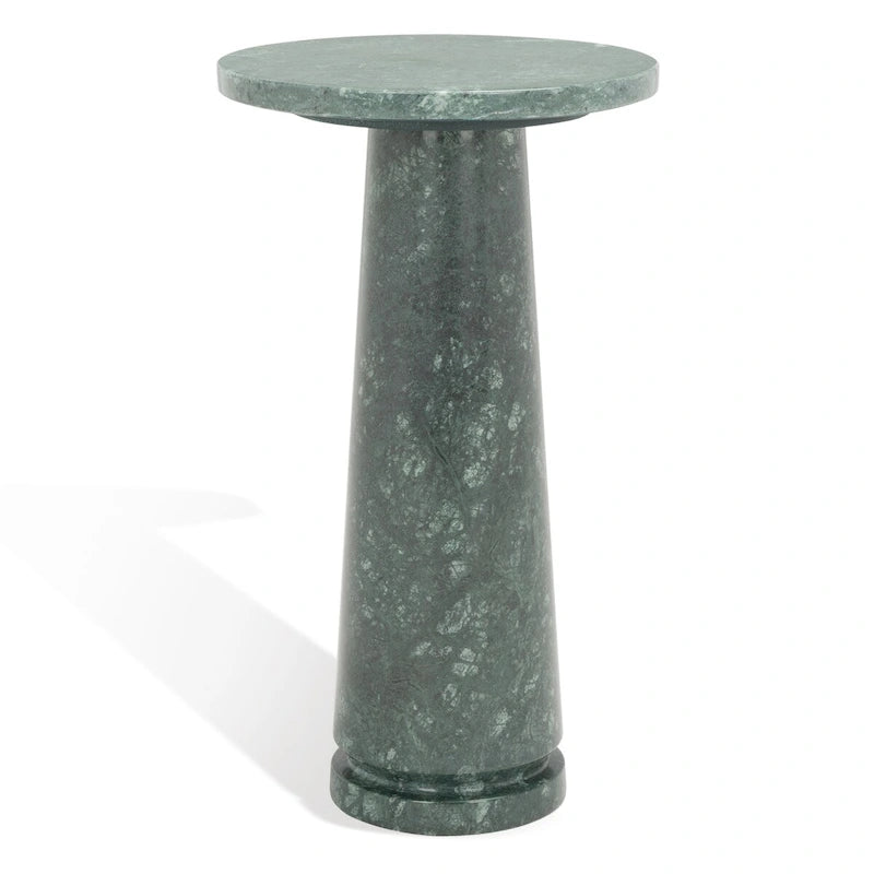Table d'appoint ronde en marbre avec piédestal sculptural