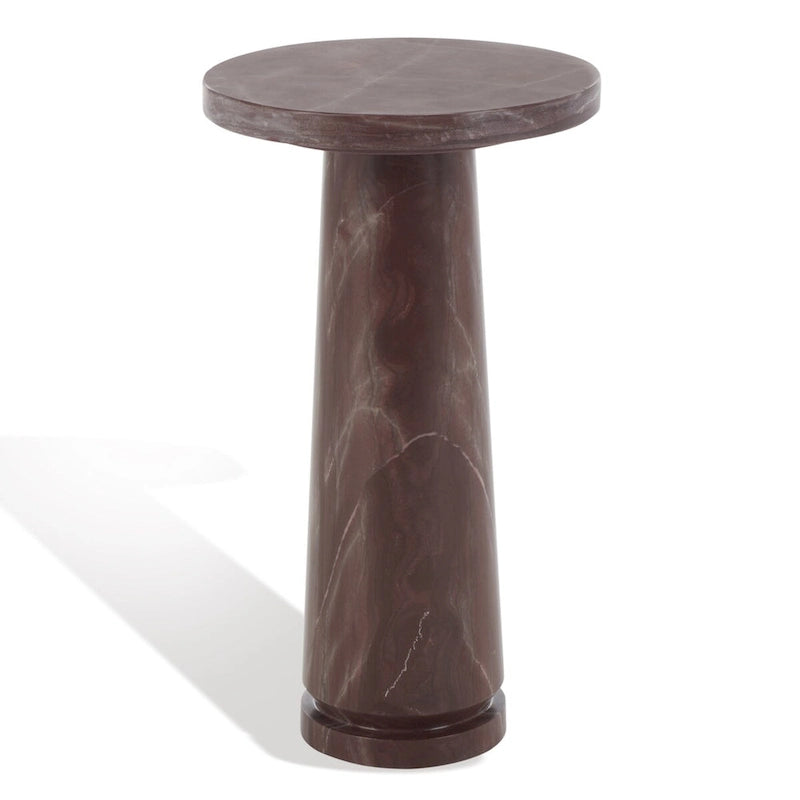 Table d'appoint ronde en marbre avec piédestal sculptural