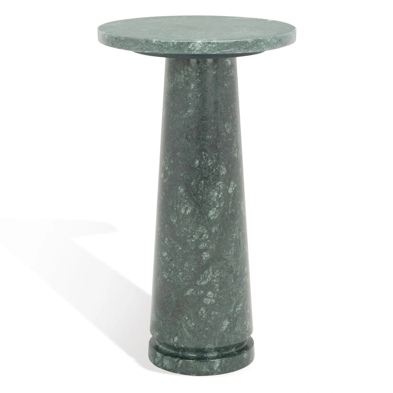Table d'appoint ronde en marbre avec piédestal sculptural
