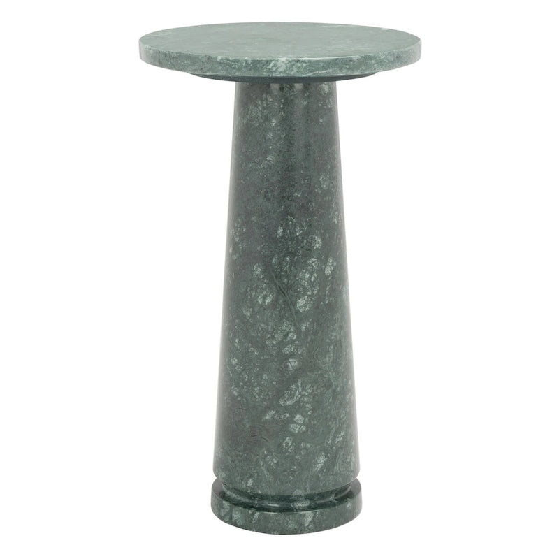 Table d'appoint ronde en marbre avec piédestal sculptural