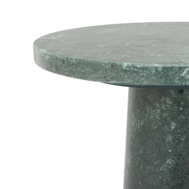 Table d'appoint ronde en marbre avec piédestal sculptural